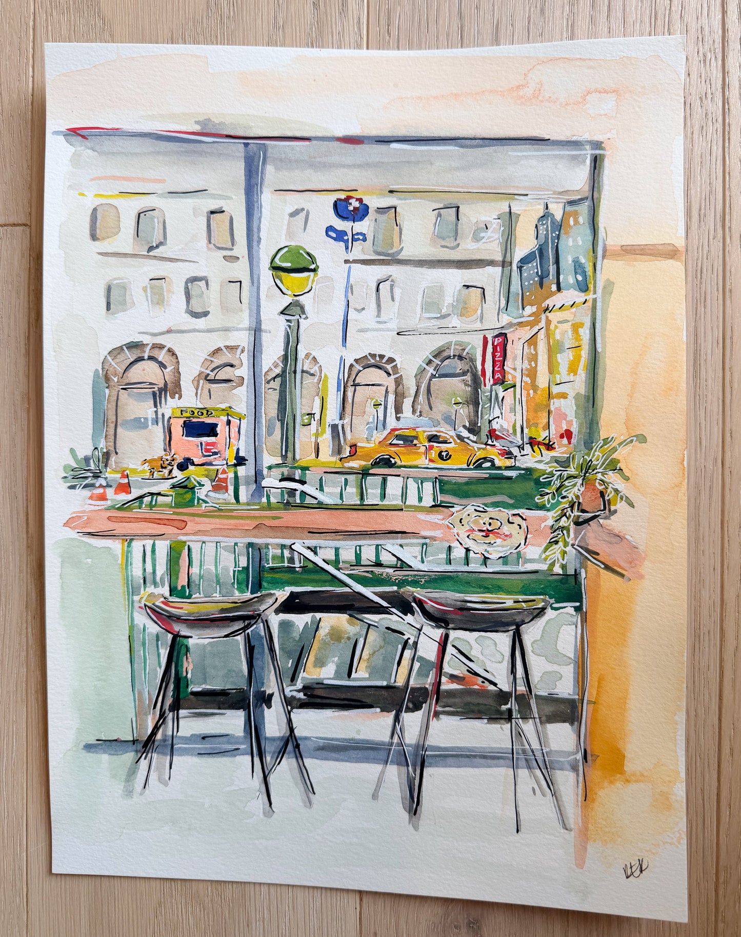 A Glimpse of New York Original Painting
