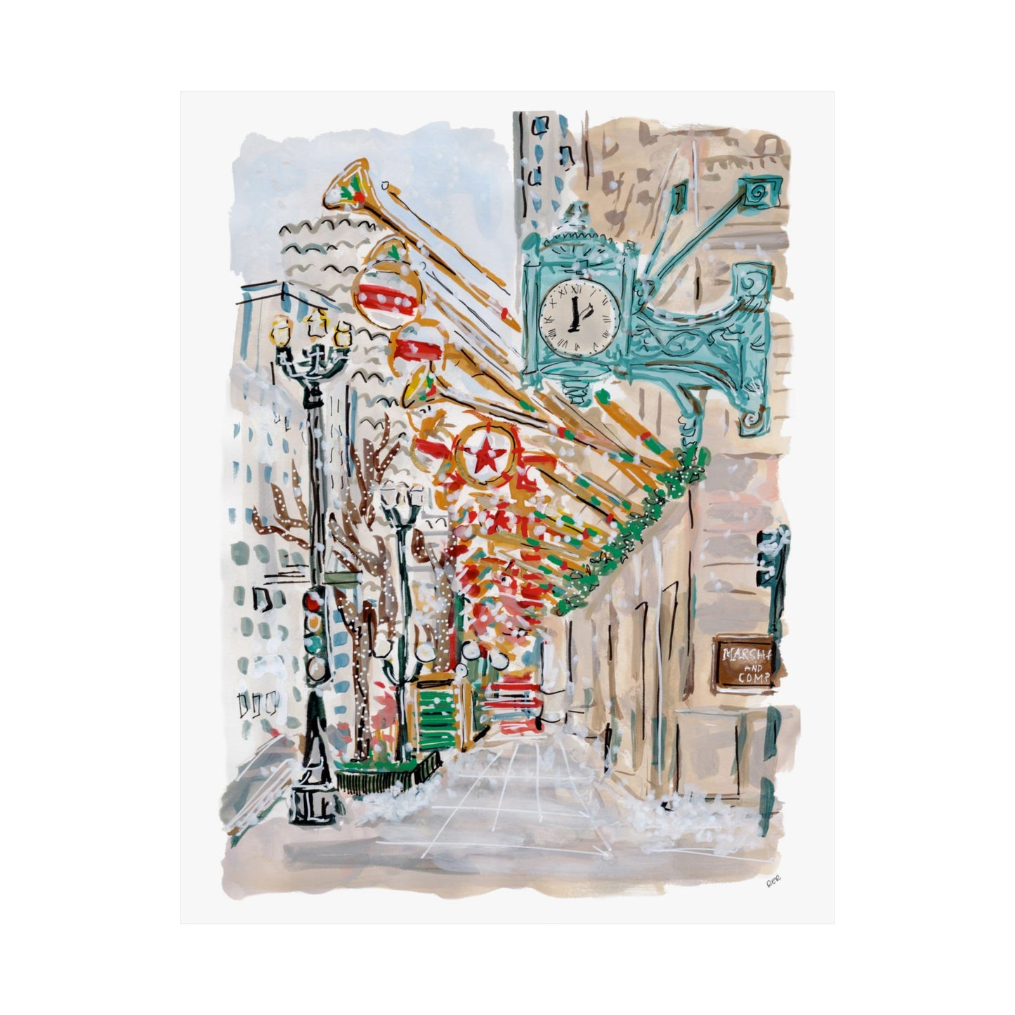 Christmas in Chicago, State Street Print
