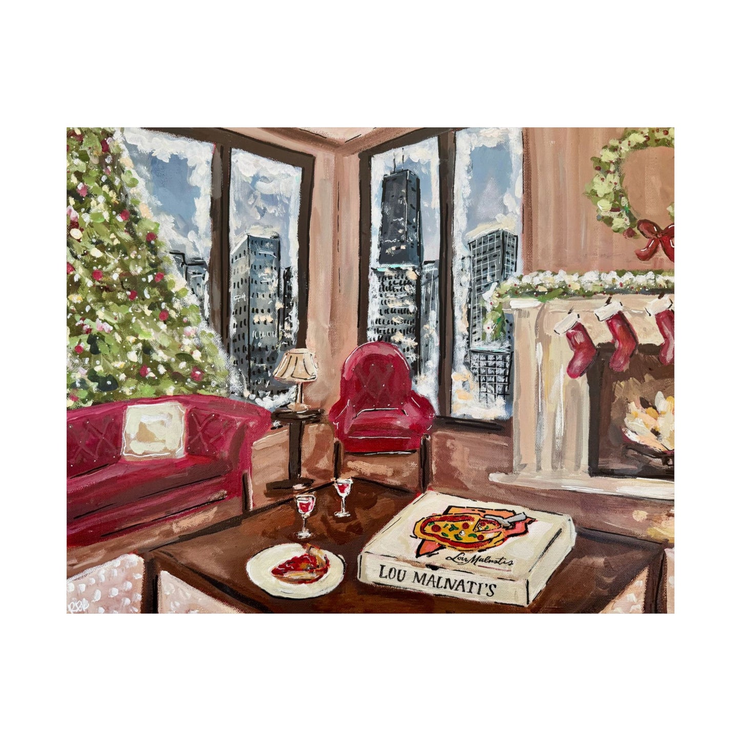 Christmas in Chicago, Lou Malnati's Print