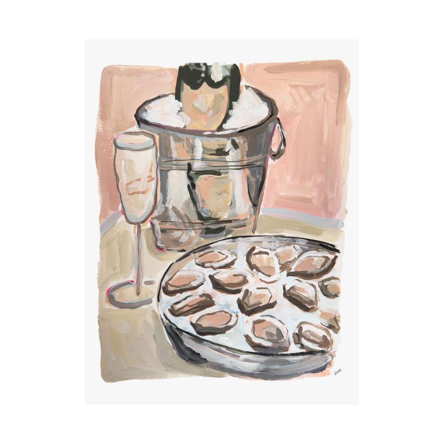 Champagne & Oysters Print