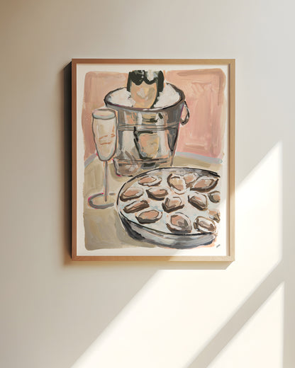 Champagne & Oysters Print