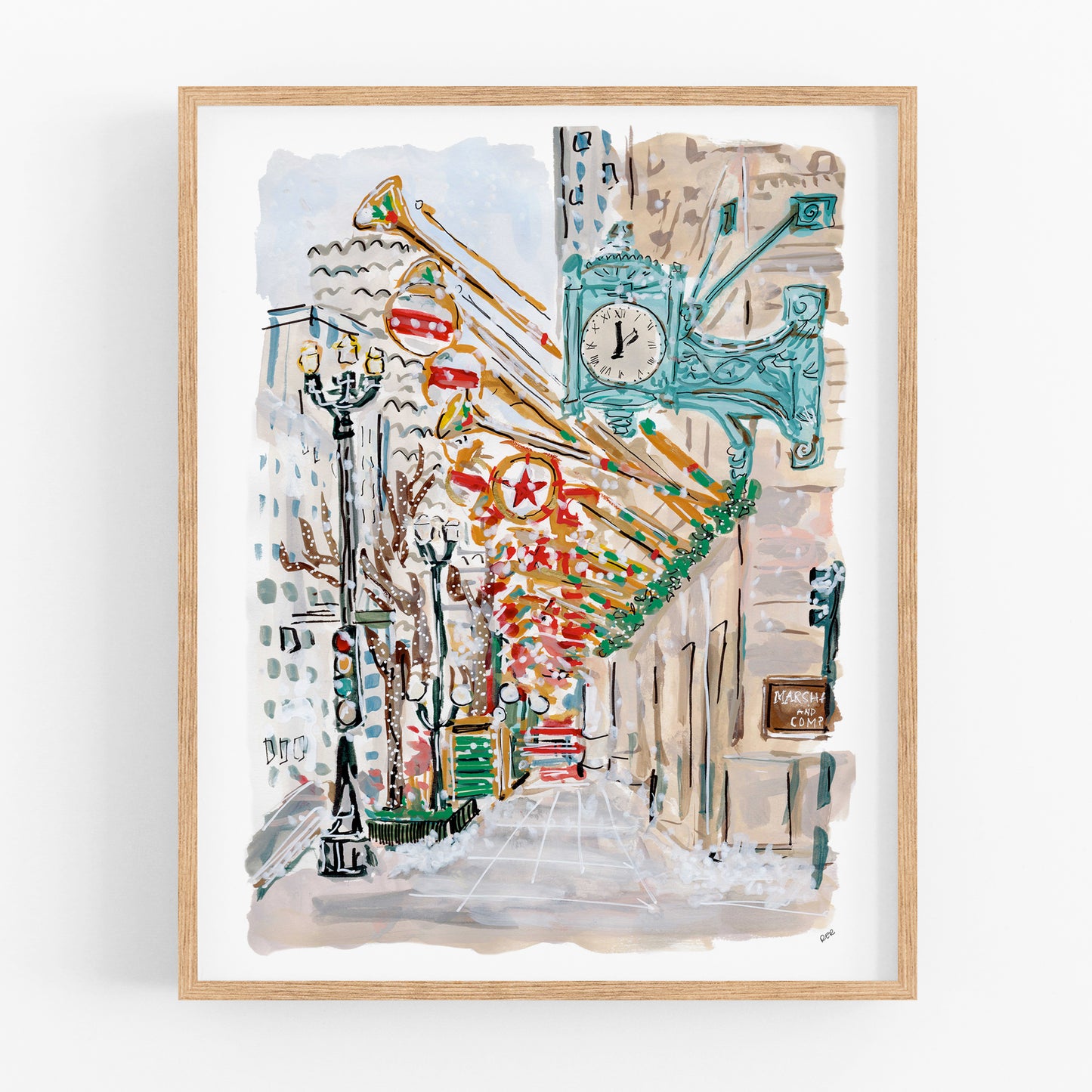 Christmas in Chicago, State Street Print