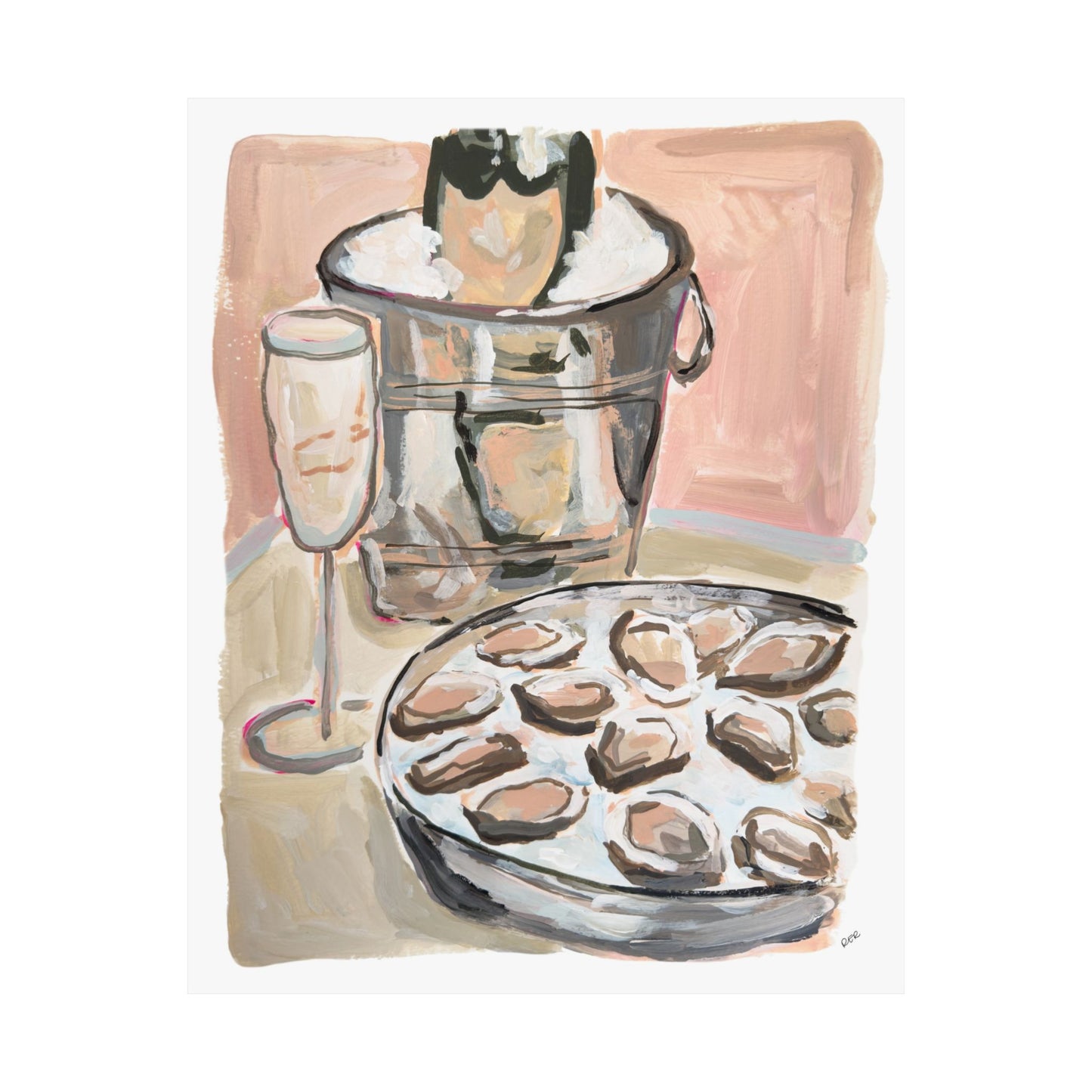 Champagne & Oysters Print