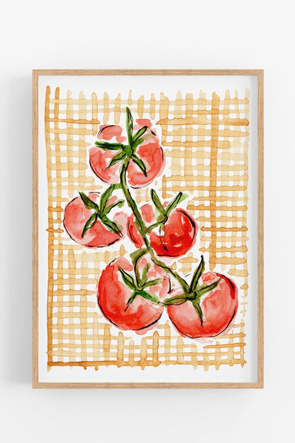 Tomatoes On Gingham Print