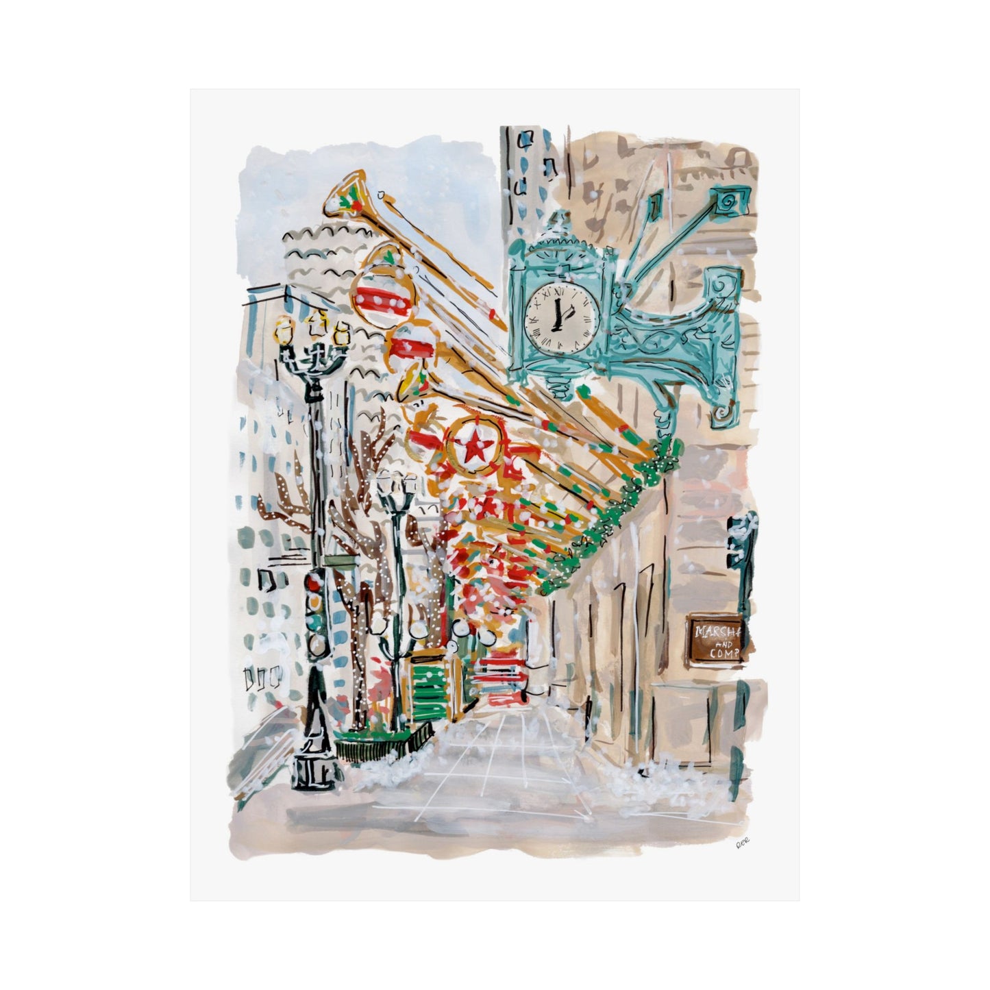 Christmas in Chicago, State Street Print