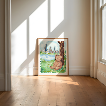Chicago Teddy Bear Print
