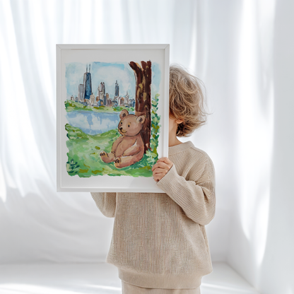 Chicago Teddy Bear Print