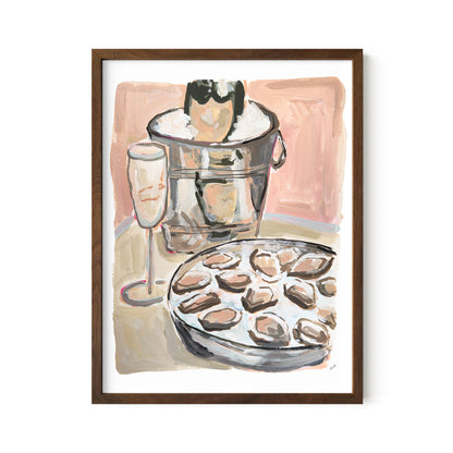 Champagne & Oysters Print