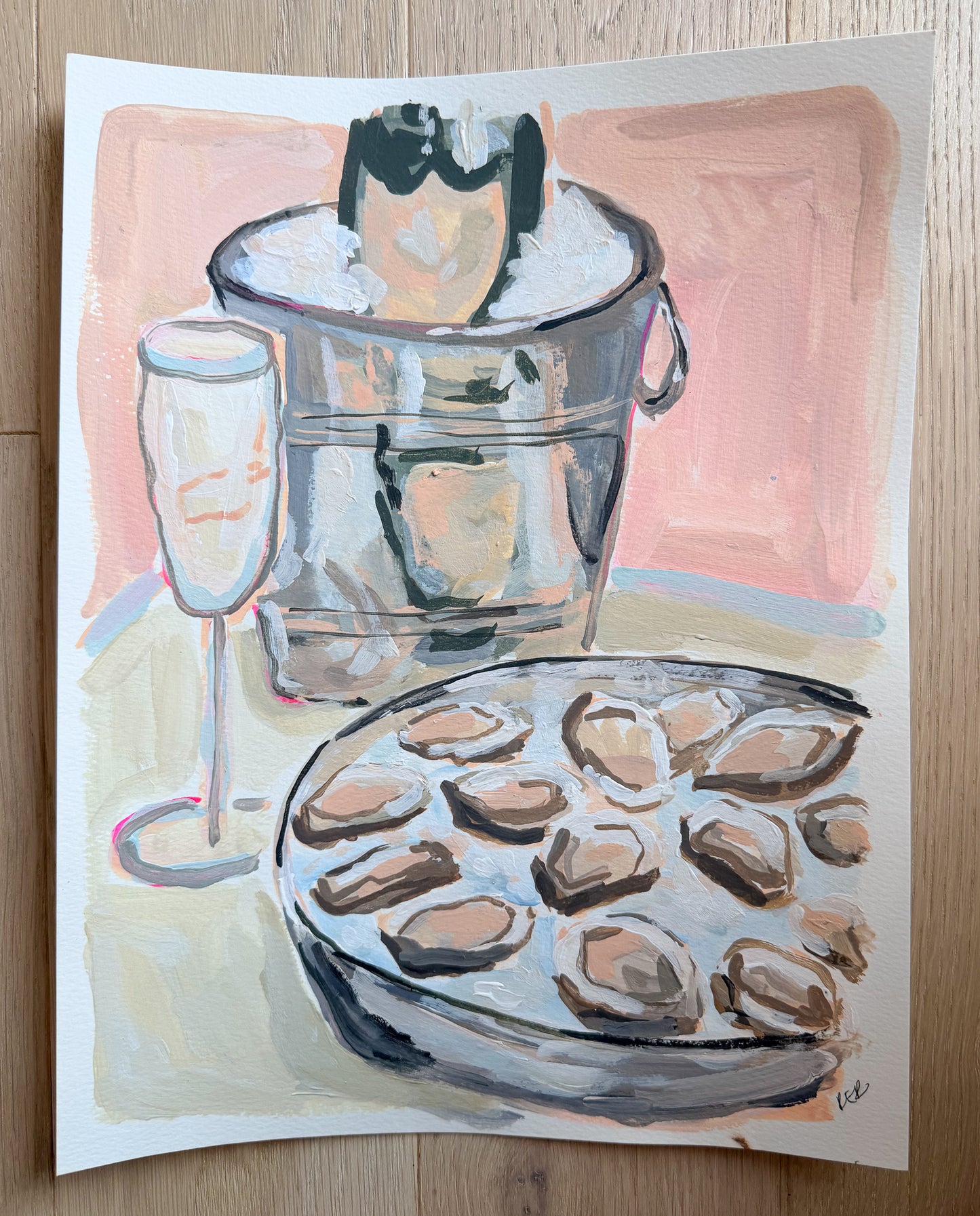 Champagne & Oysters Original Painting