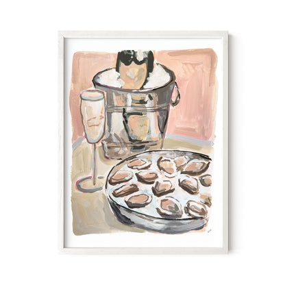 Champagne & Oysters Print