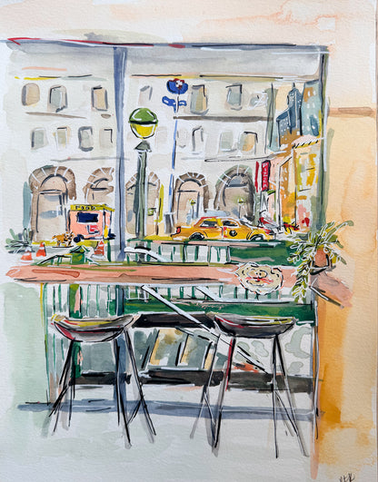 A Glimpse of New York Original Painting