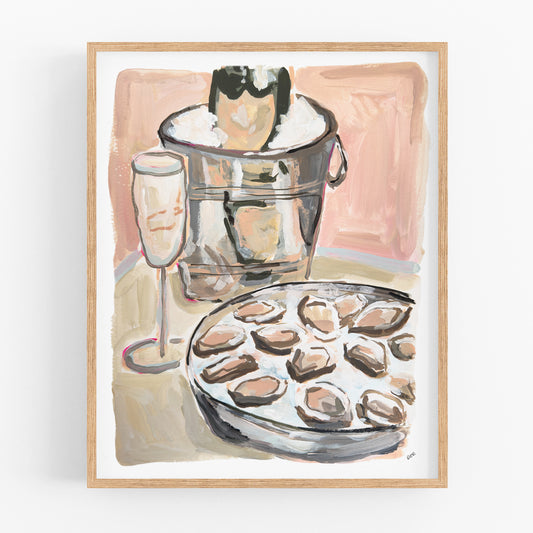 Champagne & Oysters Print