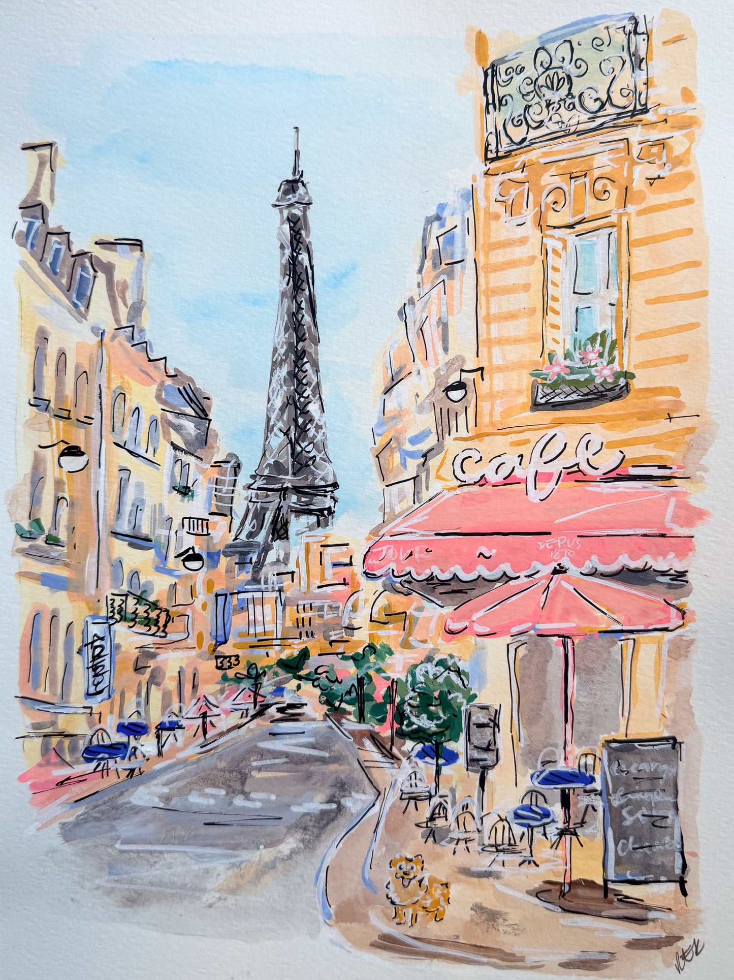 A Day in Paris Original Painting