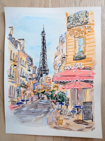 A Day in Paris Original Painting