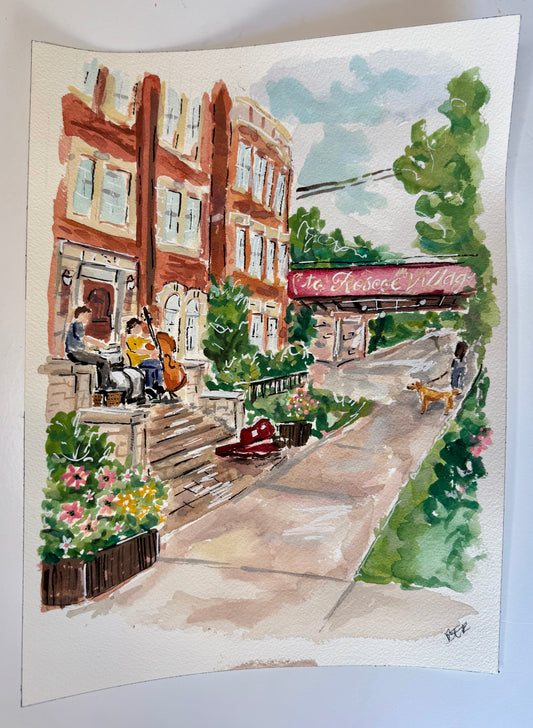 Roscoe Village Original Painting