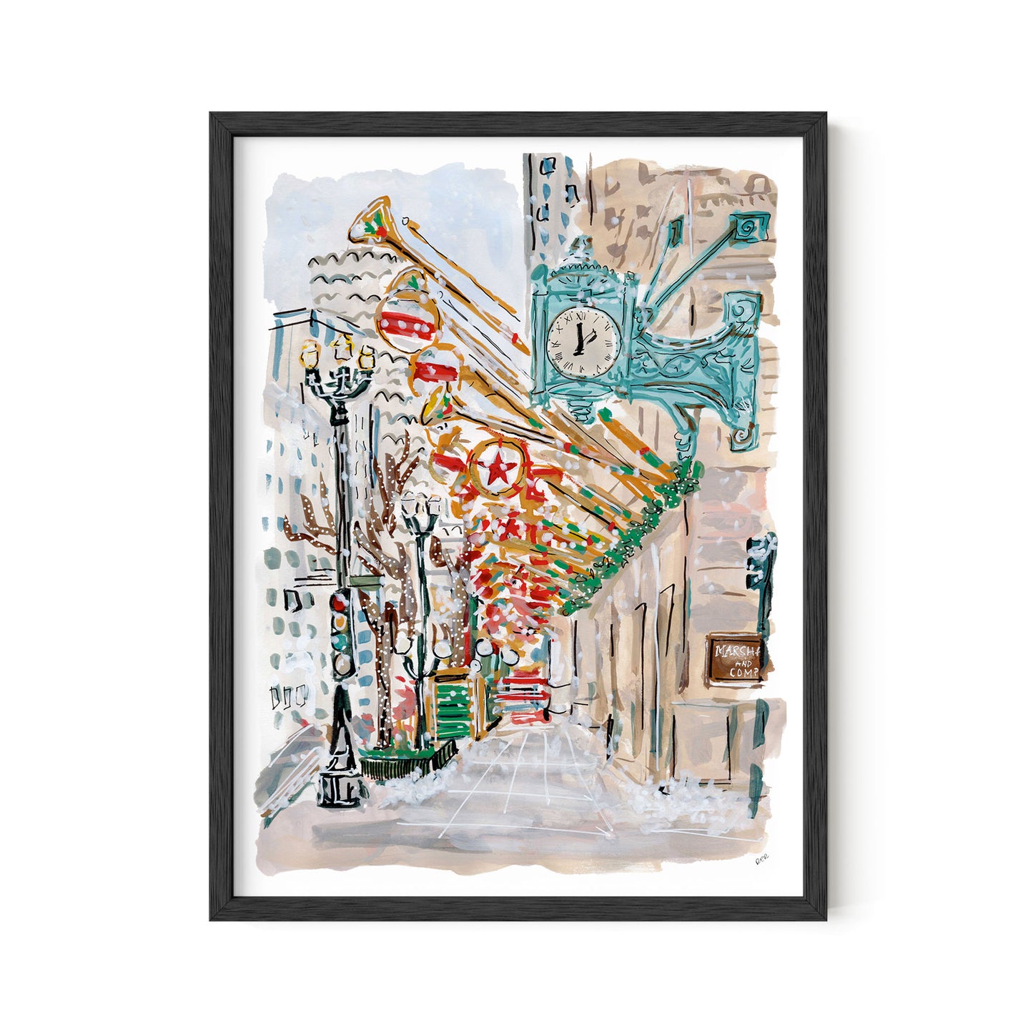 Christmas in Chicago, State Street Print