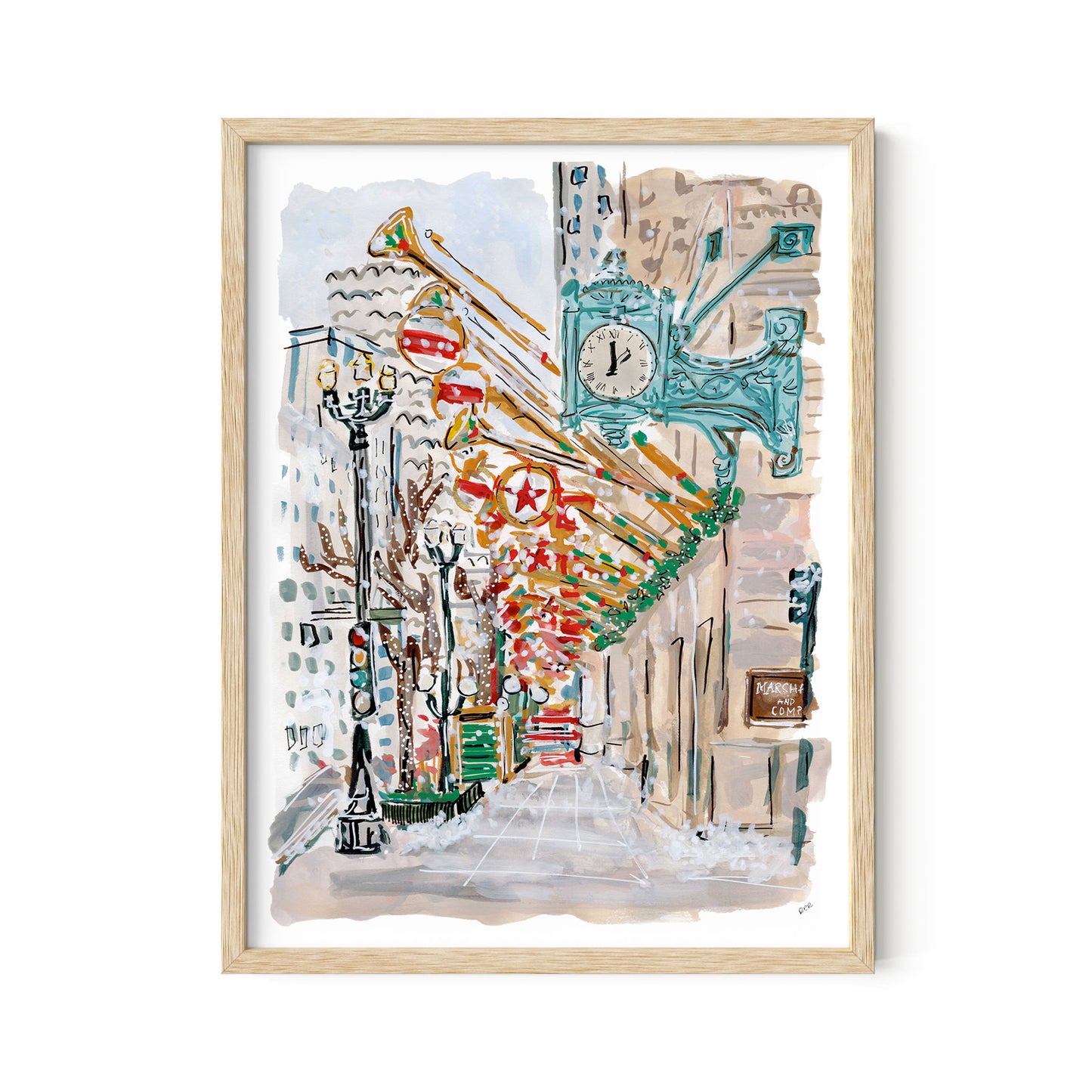 Christmas in Chicago, State Street Print