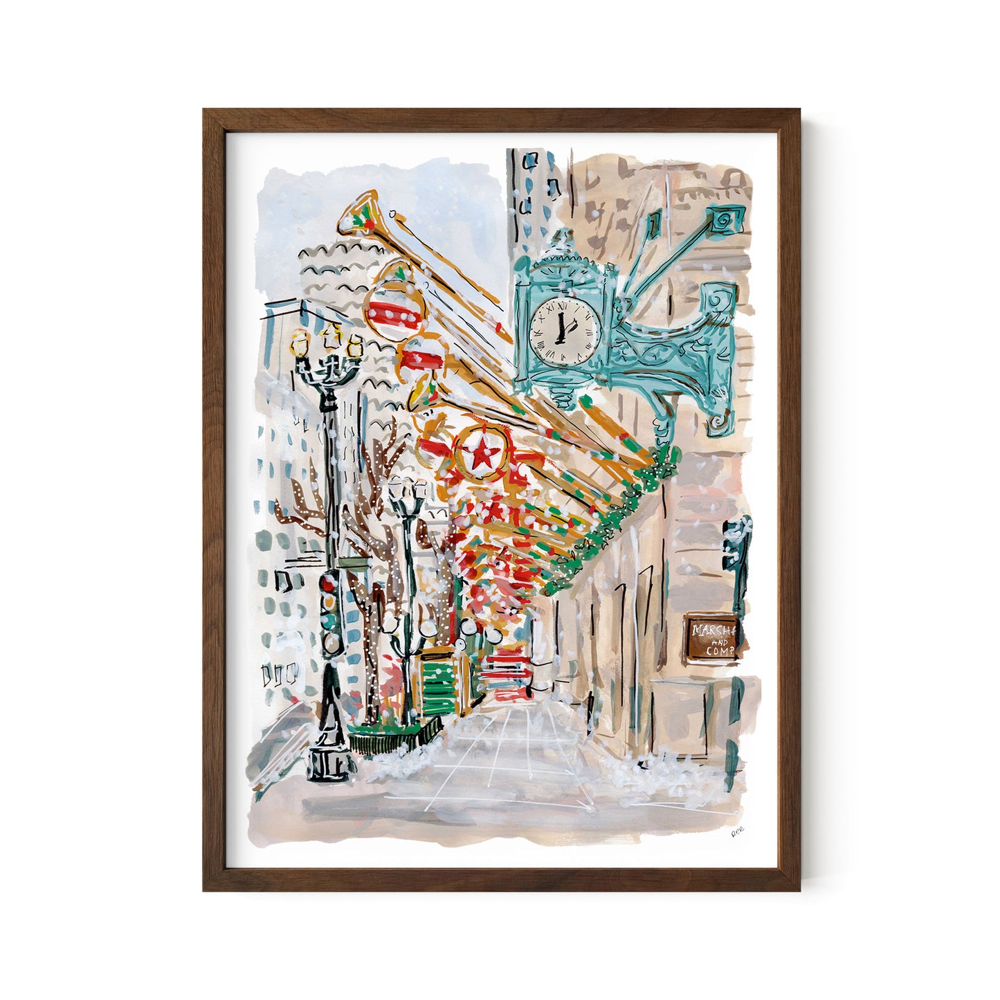 Christmas in Chicago, State Street Print