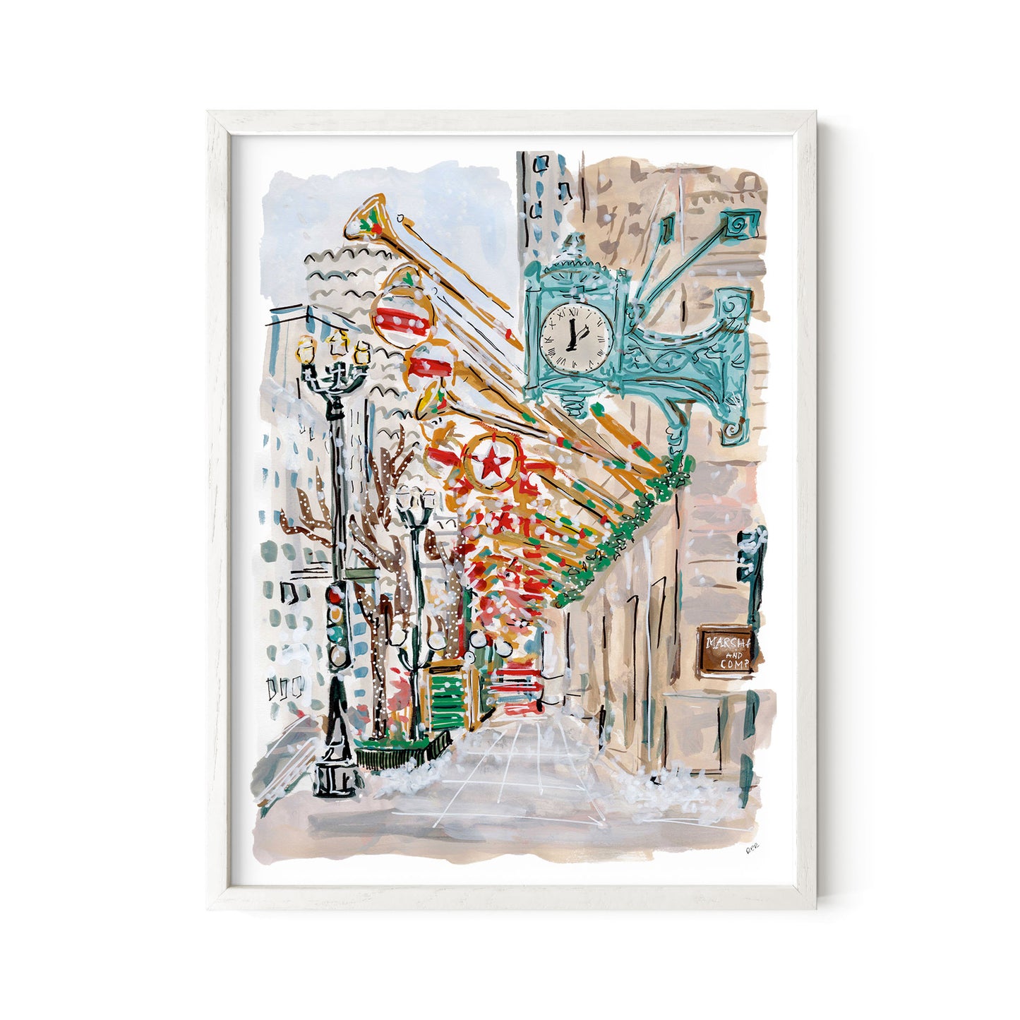 Christmas in Chicago, State Street Print