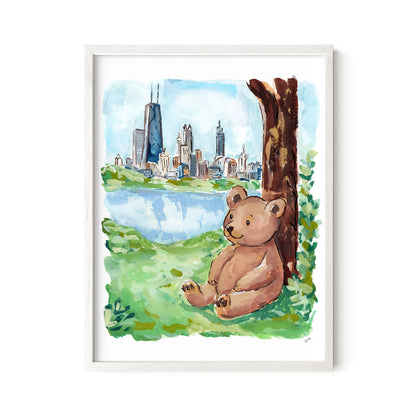 Chicago Teddy Bear Print