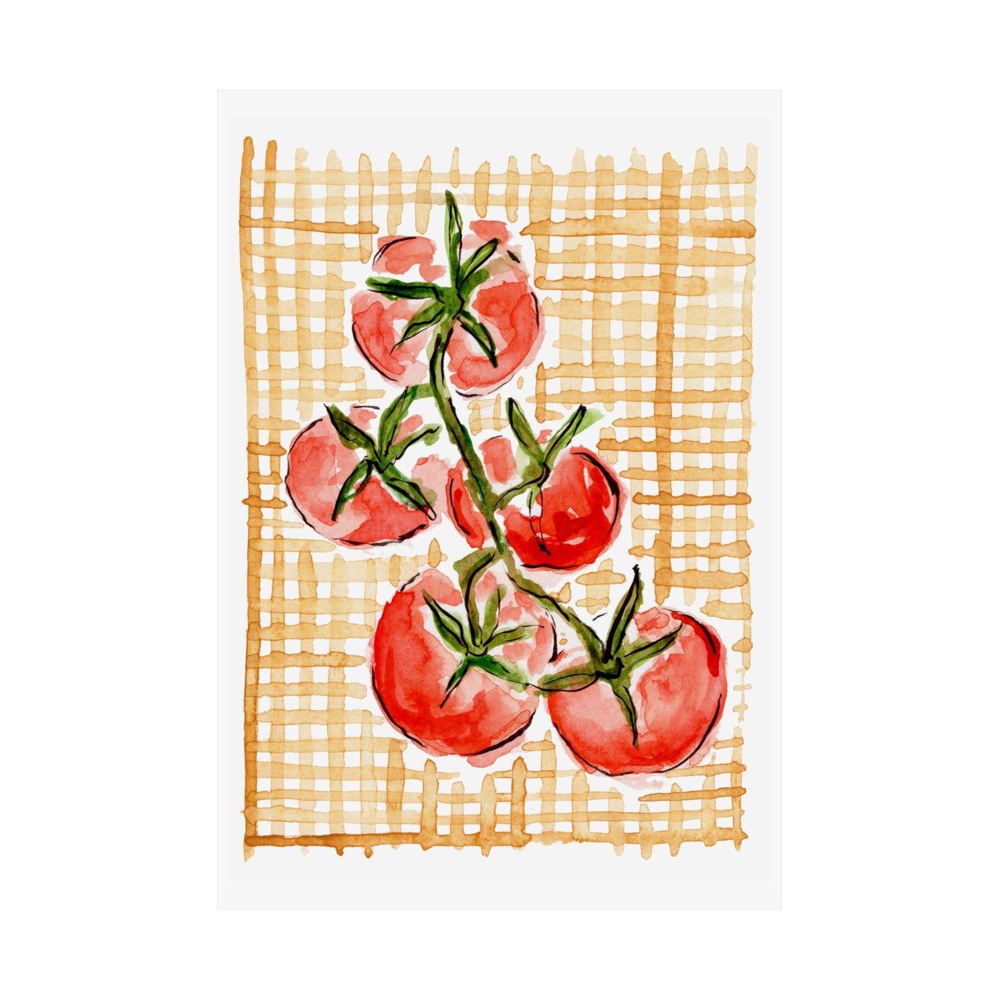 Tomatoes On Gingham Print