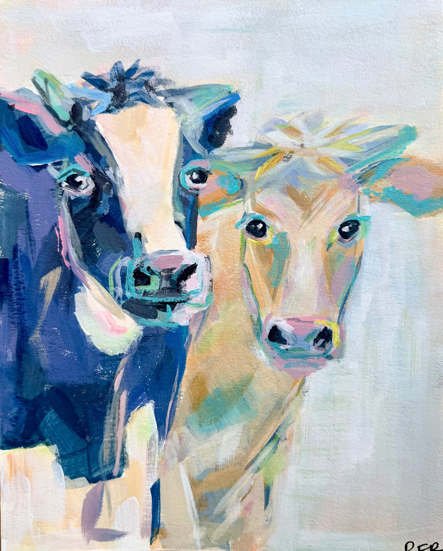 Two Cows Original Painting