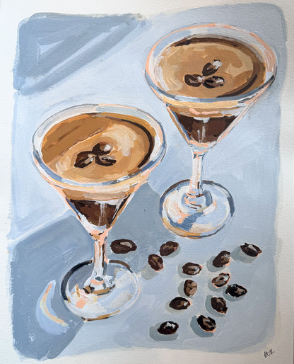 Two Espresso Martinis Original Painting