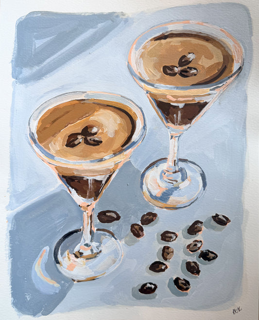 Two Espresso Martinis Original Painting