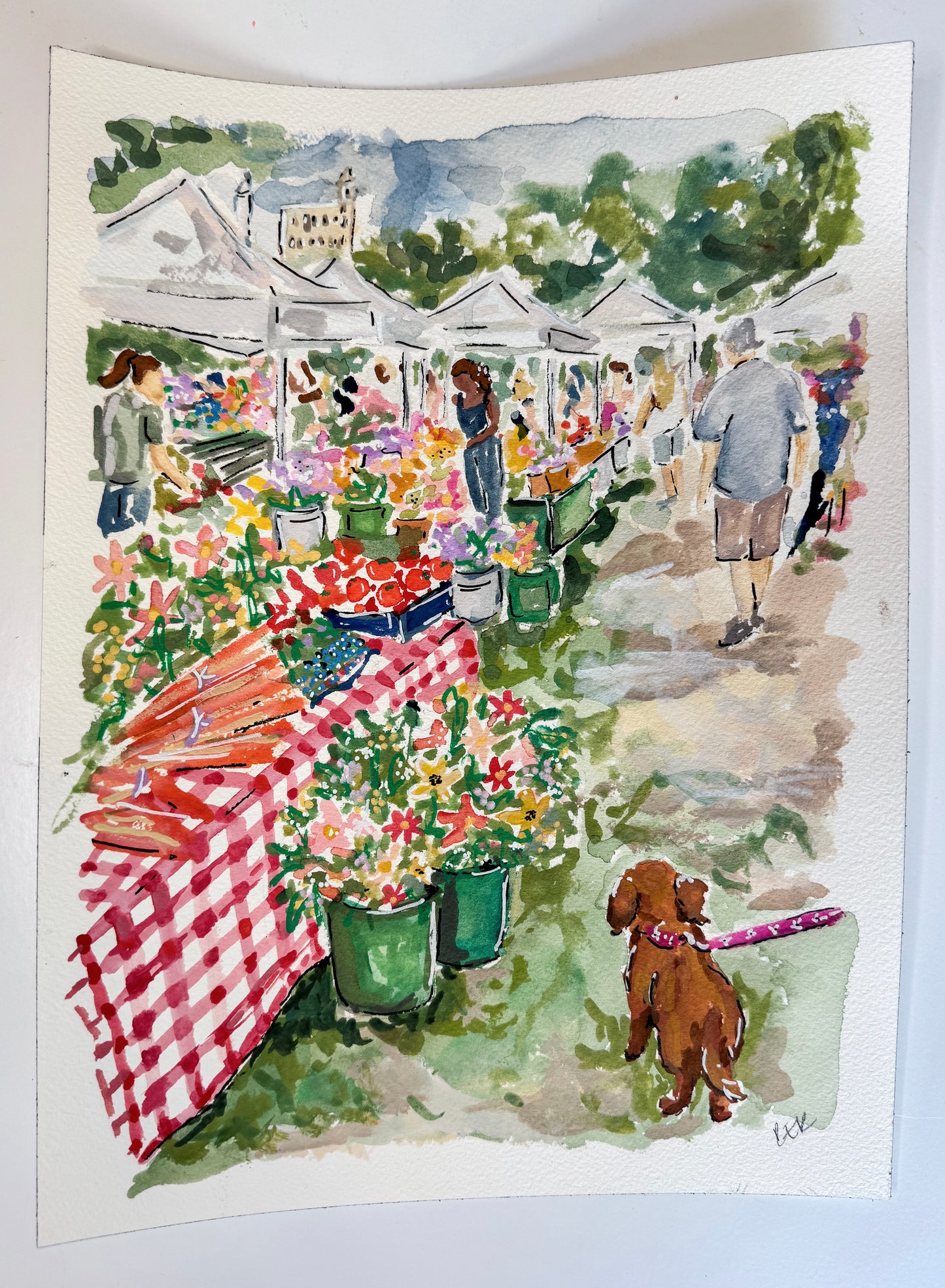 Wicker Park Farmers Market Original Painting