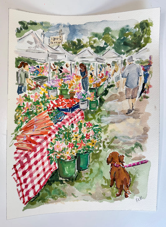 Wicker Park Farmers Market Original Painting